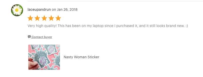 Nasty Woman Bumper Sticker "Very high quality! This has been on my laptop since I purchased it and it still loos brand new :-)"