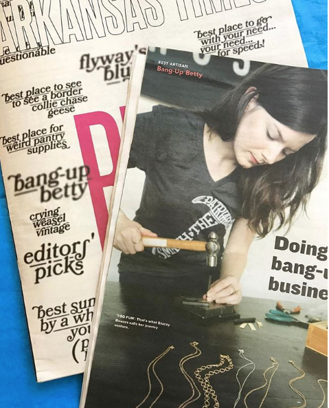 Bang-Up Betty was profiled in the Arkansas Times Best of Arkansas after winning best Artisan Crafter for jewelry