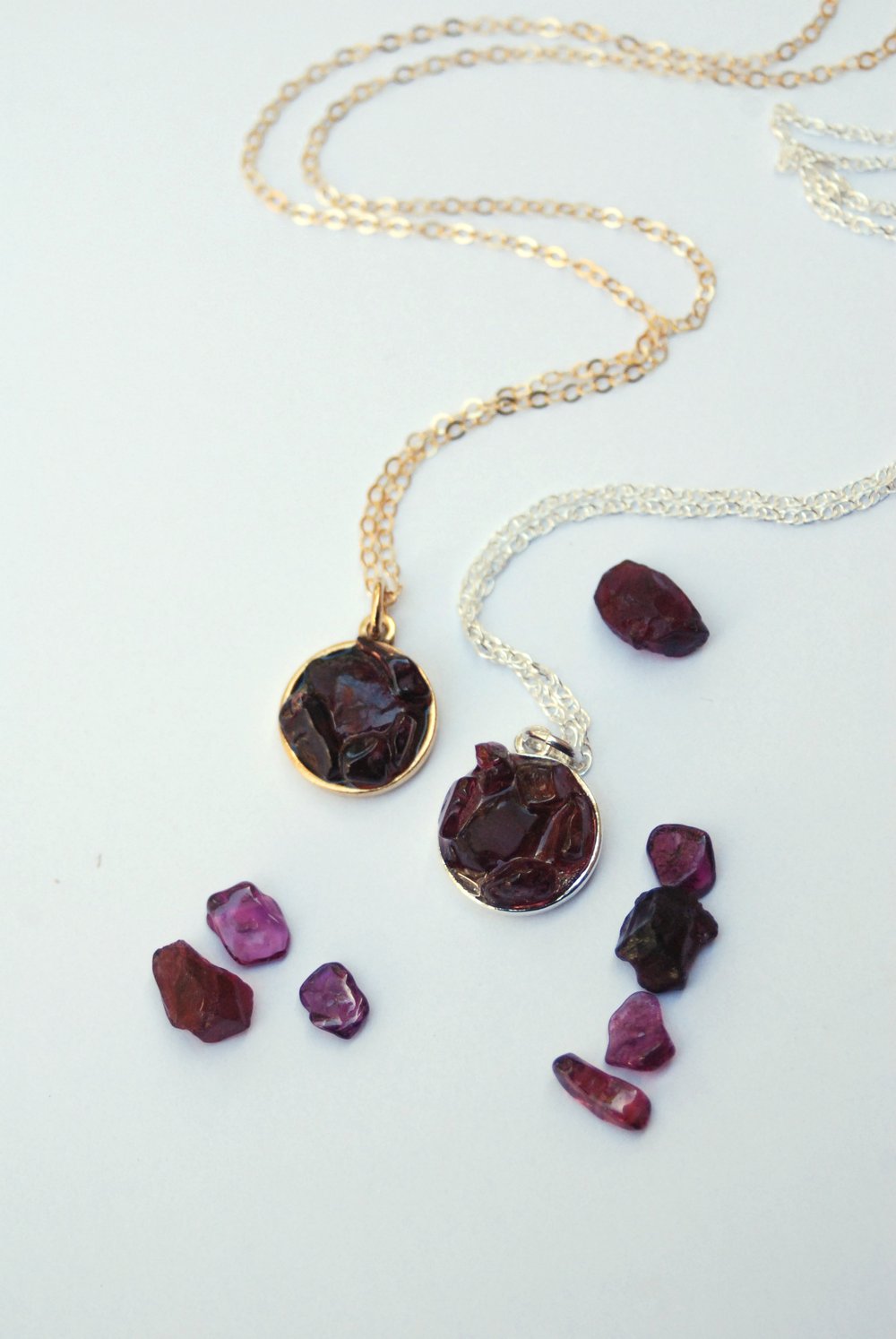 Garnet Birthstone Cluster Necklace January — Bang-Up Betty