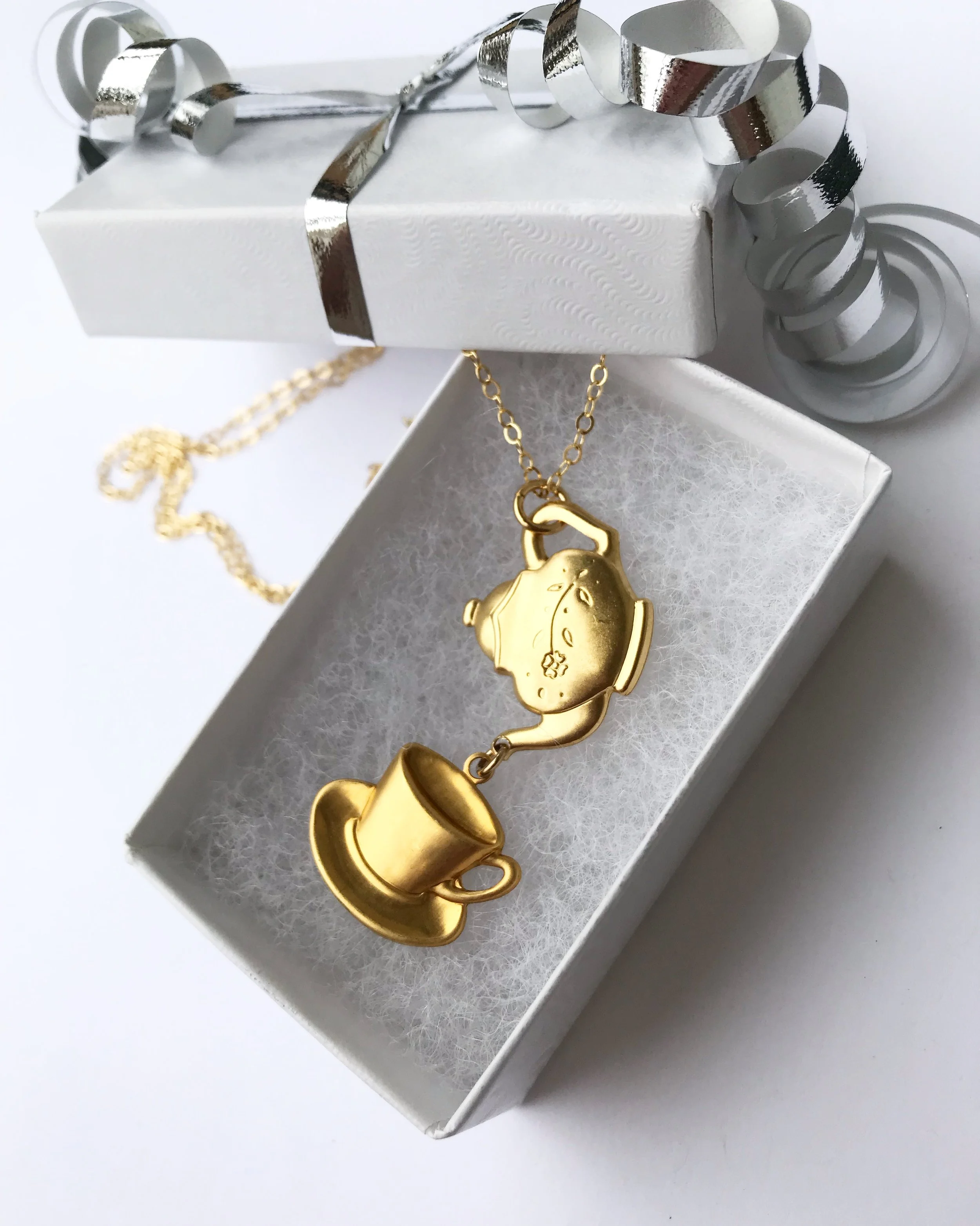 Teapot, Teacup and Saucer Necklace