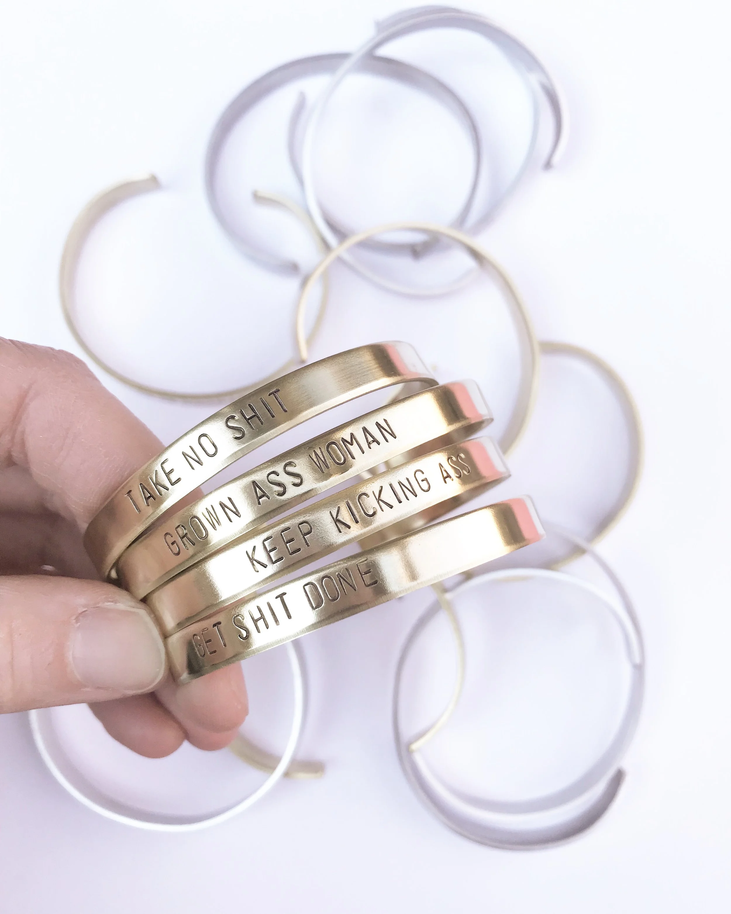 Hand-Stamped Custom Mantra Cuff Bracelet