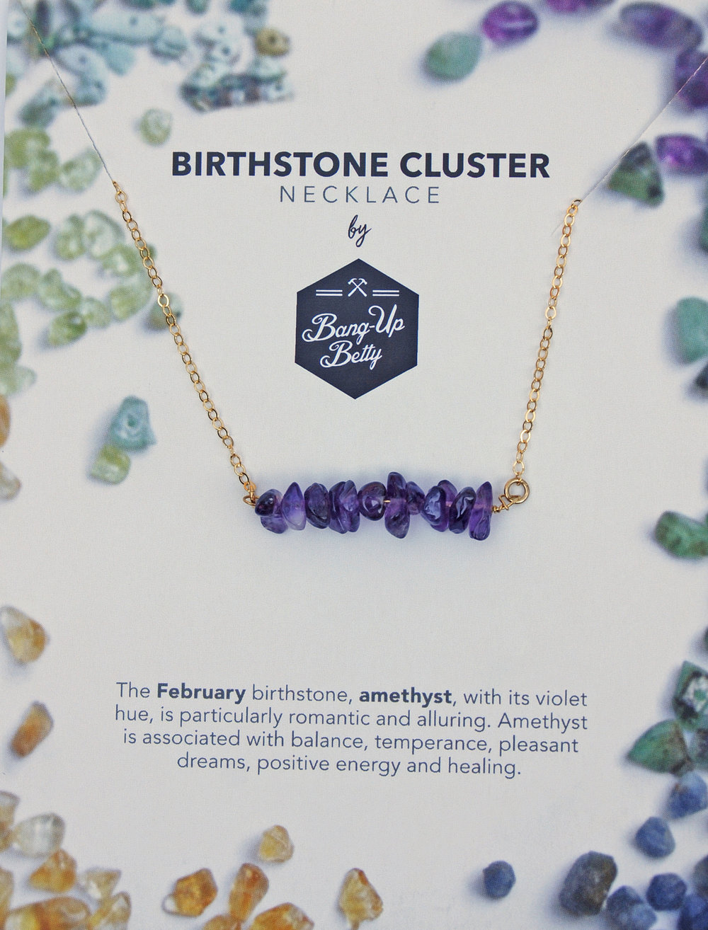 Amethyst Cluster February Birthstone Necklace