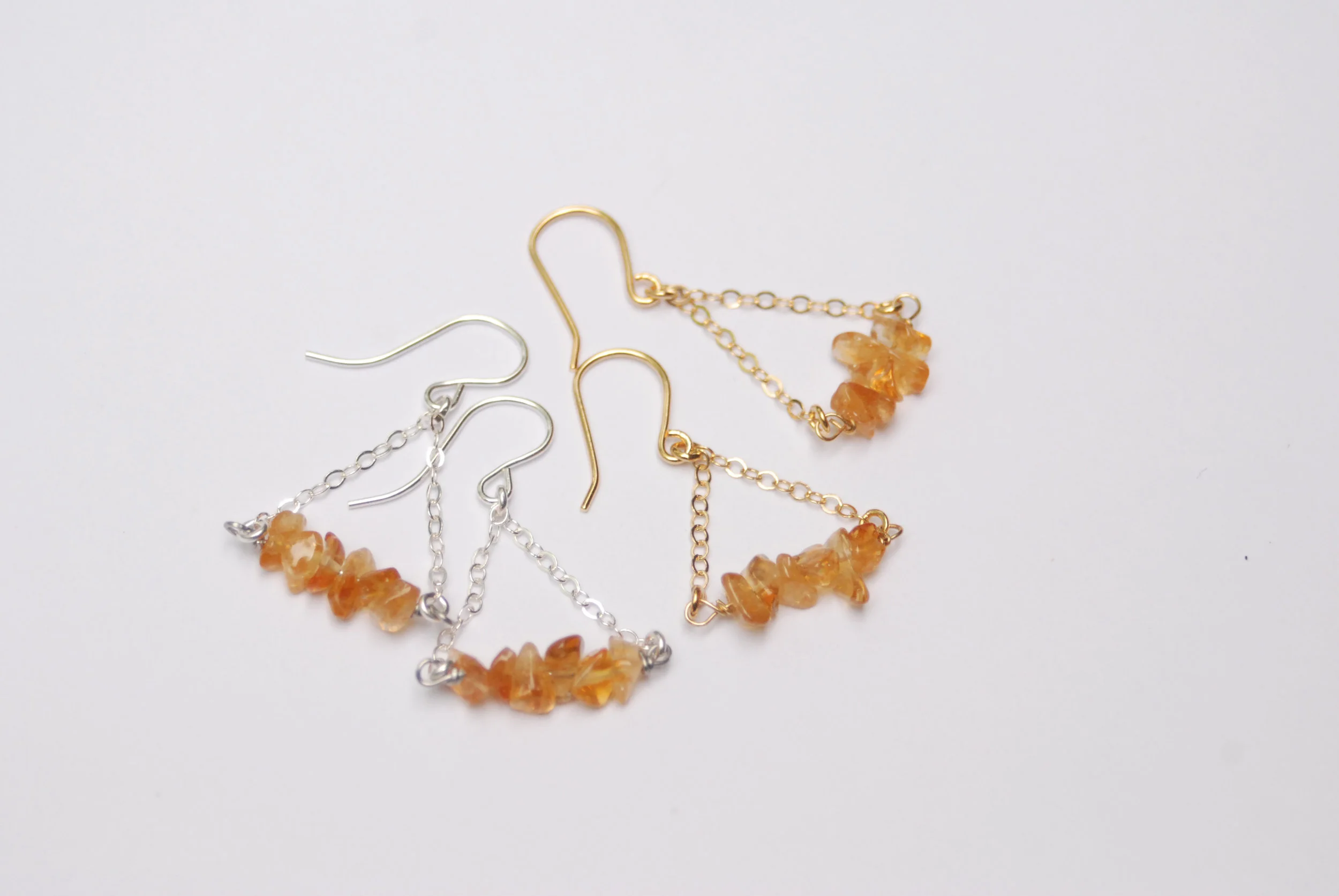 Citrine Birthstone Cluster Earrings 