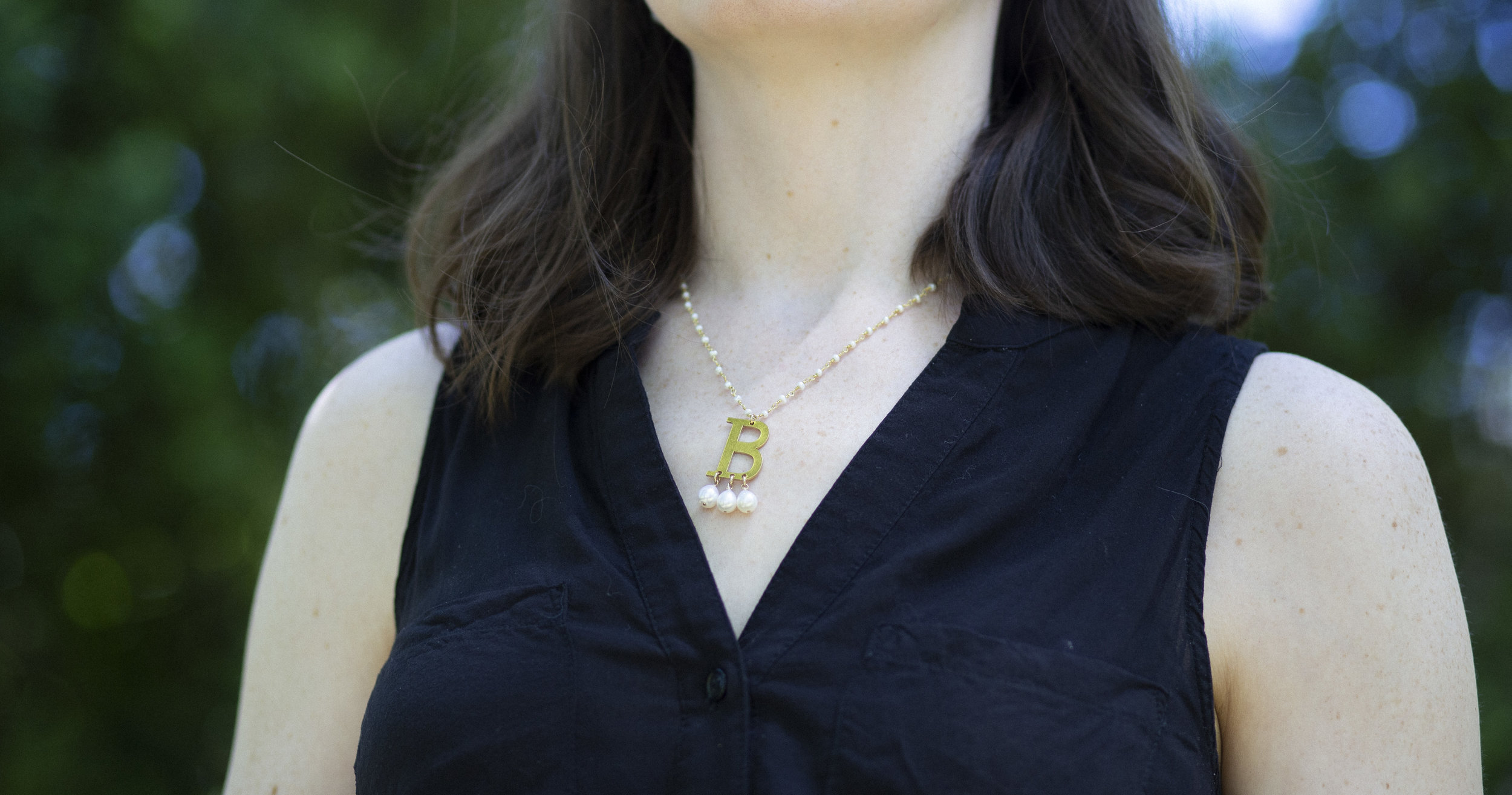 Anne Boleyn Style Monogram Necklace with Pearls — Bang-Up Betty