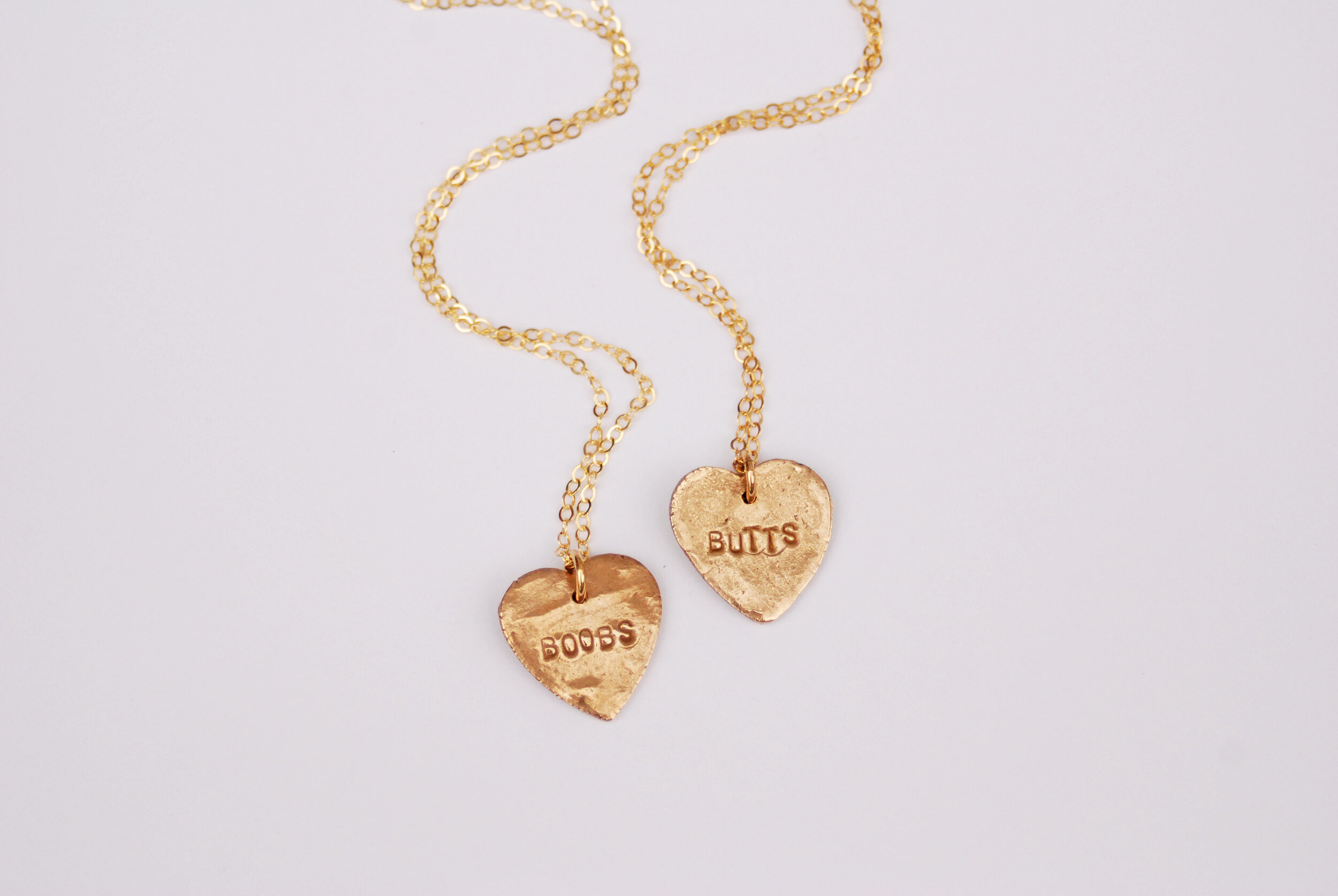 Butts Or Boobs Hand Cast Bronze Heart Necklace — Bang Up Betty