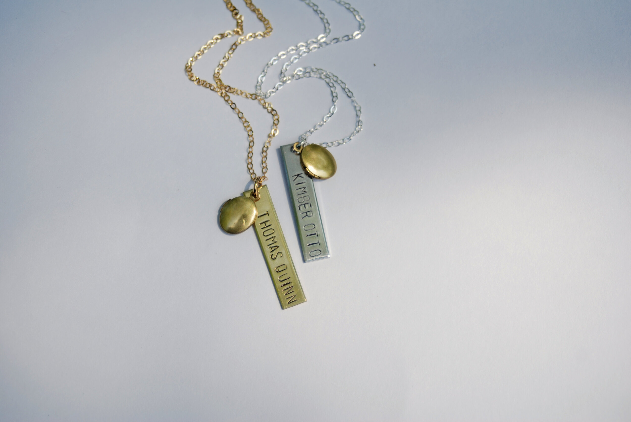 Personalized Stamped Name Bar Necklace 