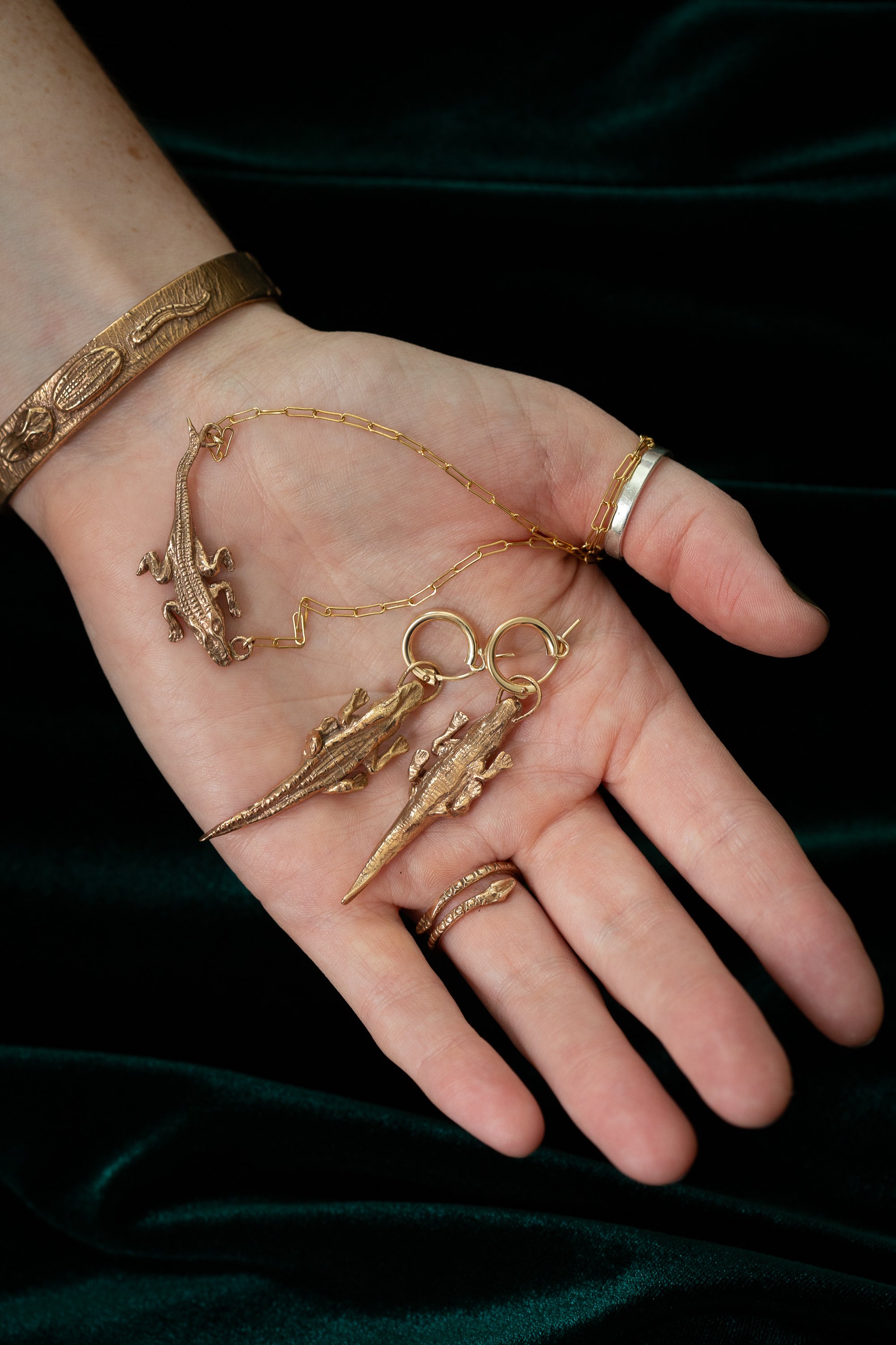Alligator in the Swamp Cuff Bracelet