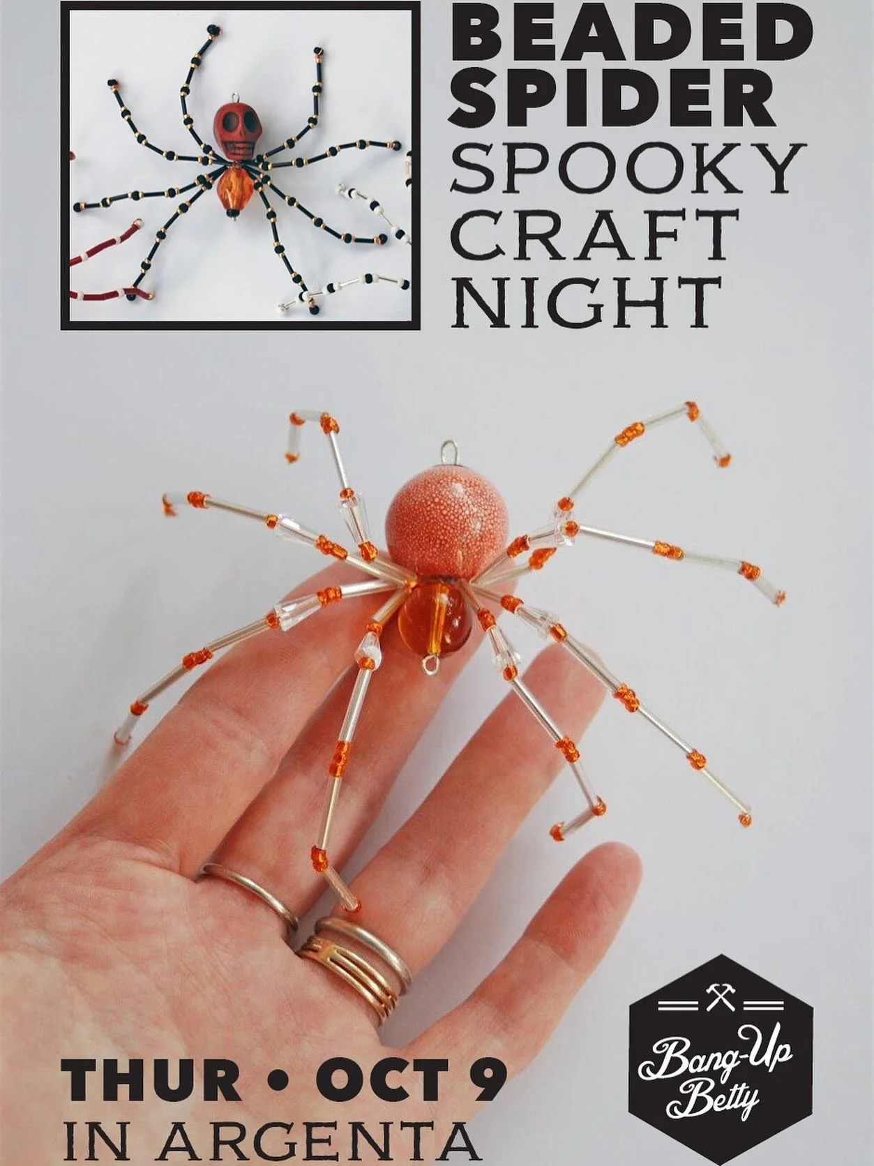 My annual beaded spider spooky craft night is this Thursday, and there are still some seats available! Head to the &ldquo;Classes&rdquo; tab of my site for more info. I got the sweetest message from someone who took this class with me a couple of yea