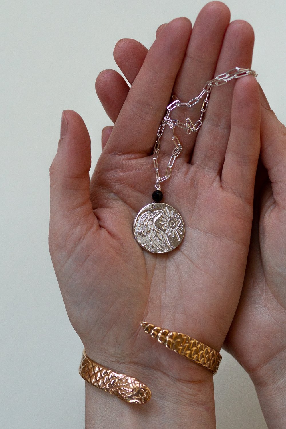 Seven Charm bracelet - Moon, Saturn, Tree Charms - Folklore Jewelry