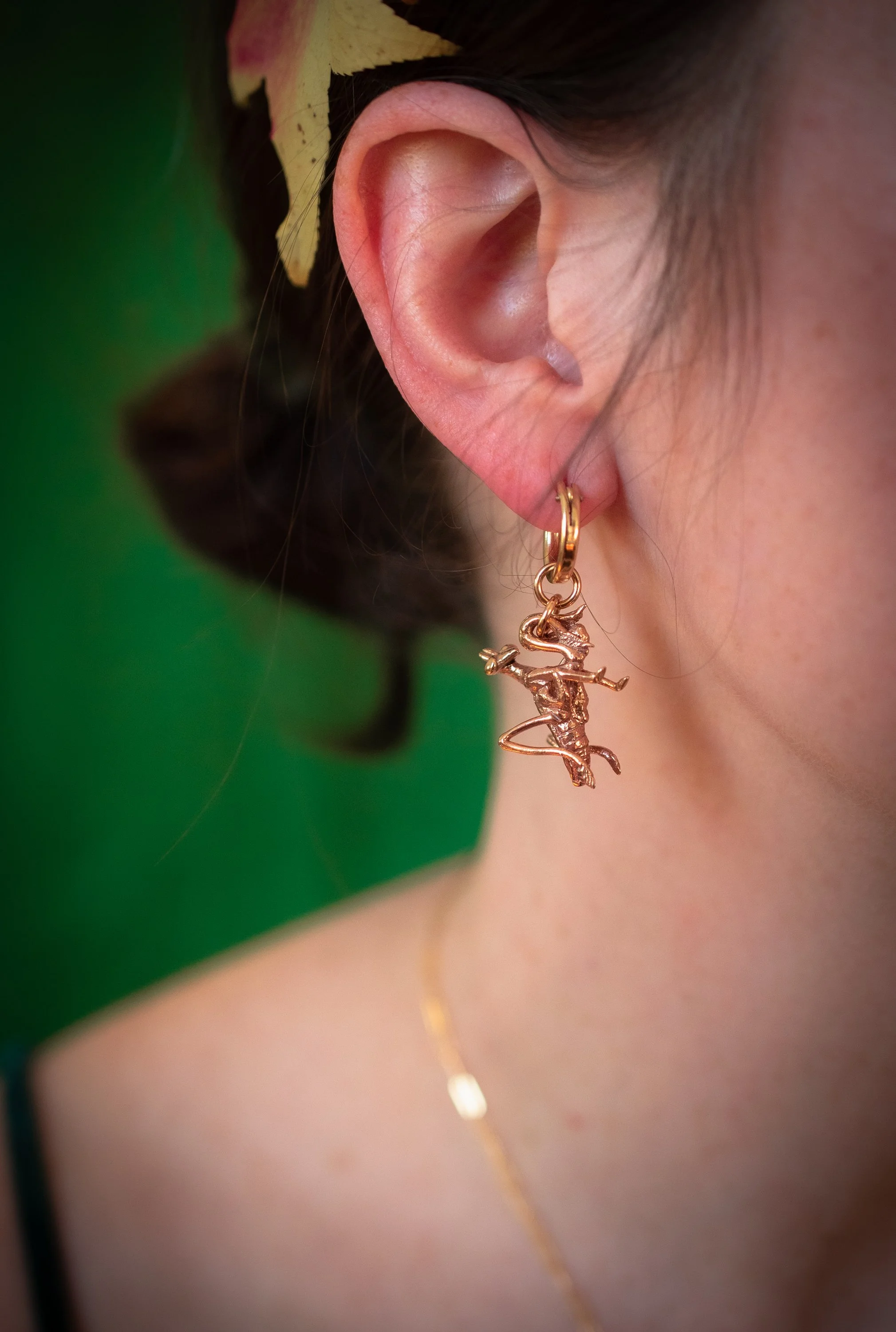 Praying Mantis Hoop Earrings