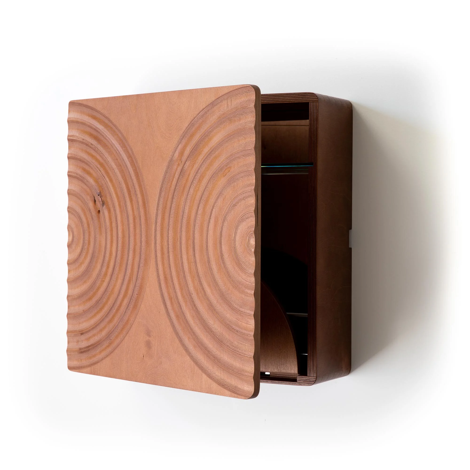 Echo wood carved wine case