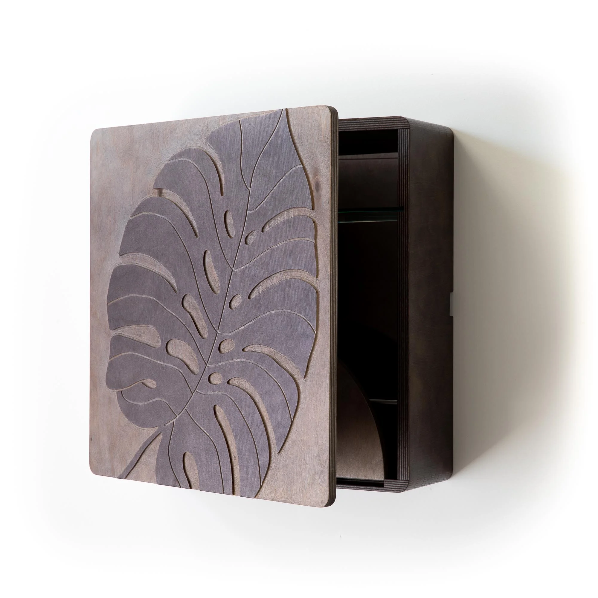 Monstera compact whiskey cabinet