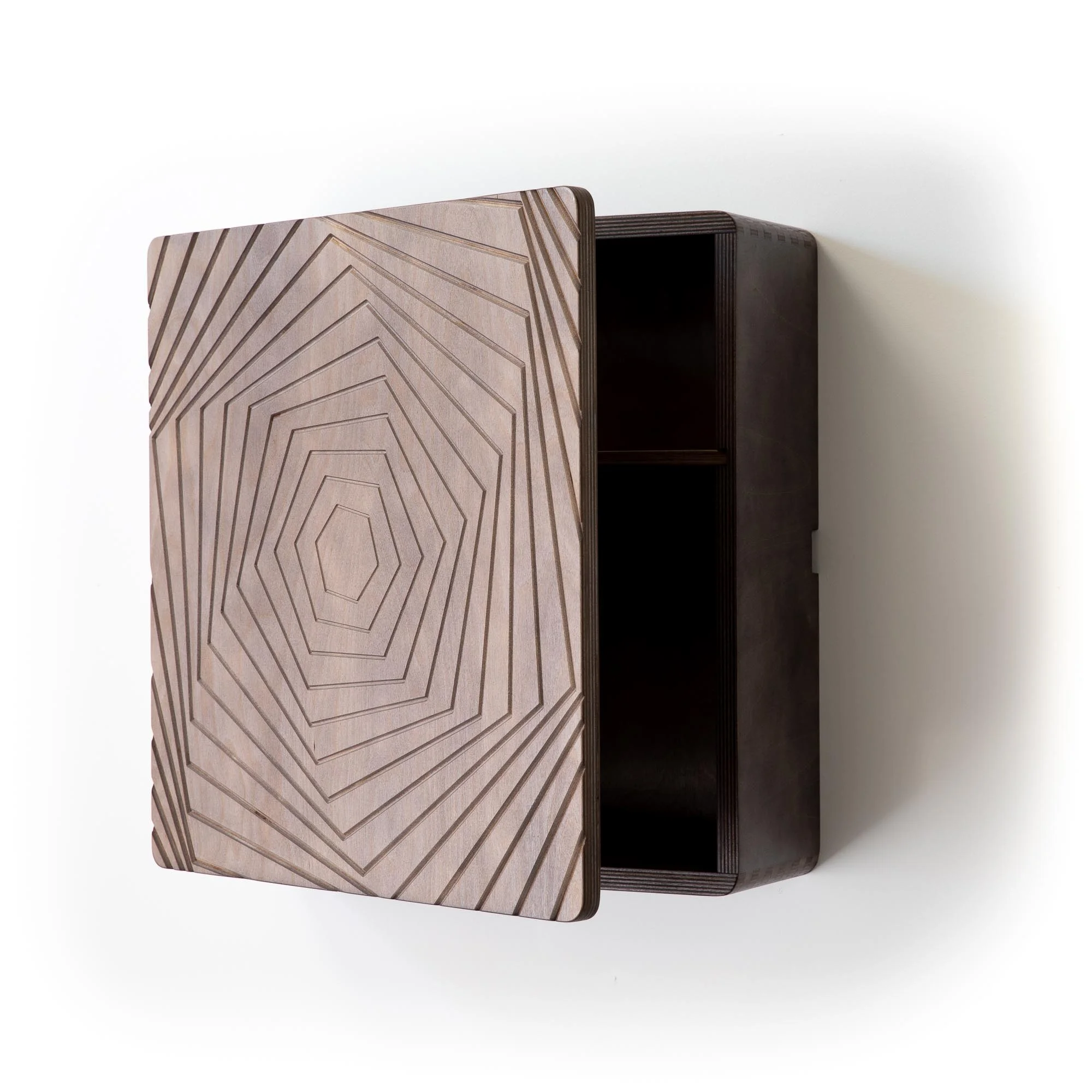 Hexagonal 3D carved door panel