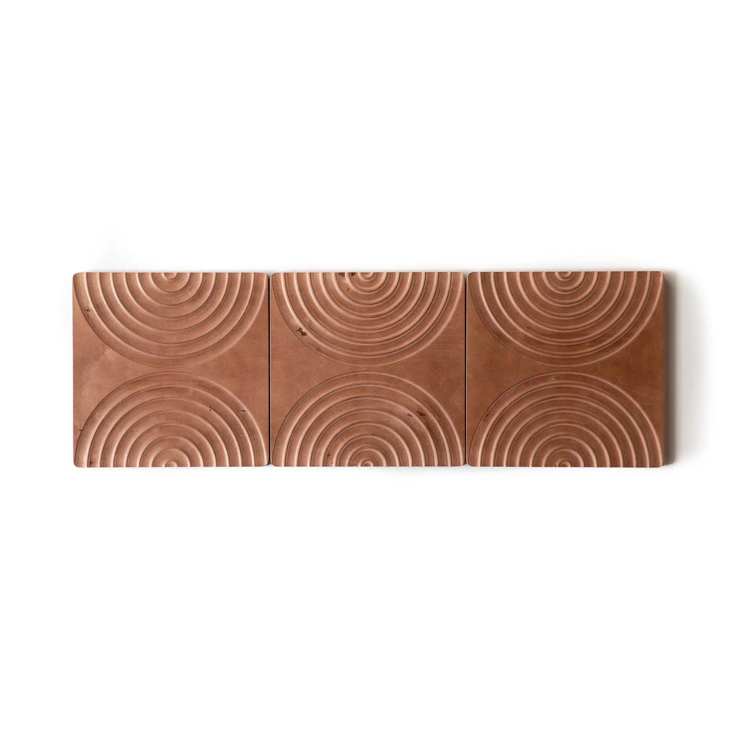 Three Echo wood art panels from the KARVD Walls collection