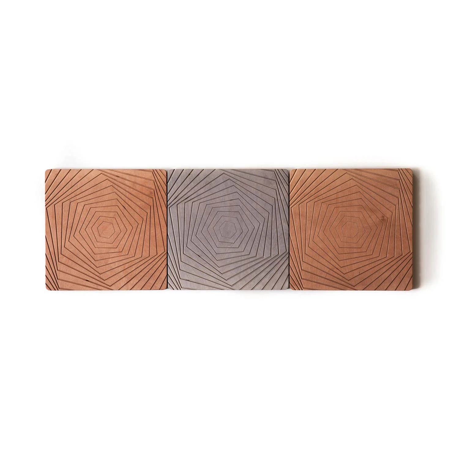 Interlocking Hexagonal carved wood panels