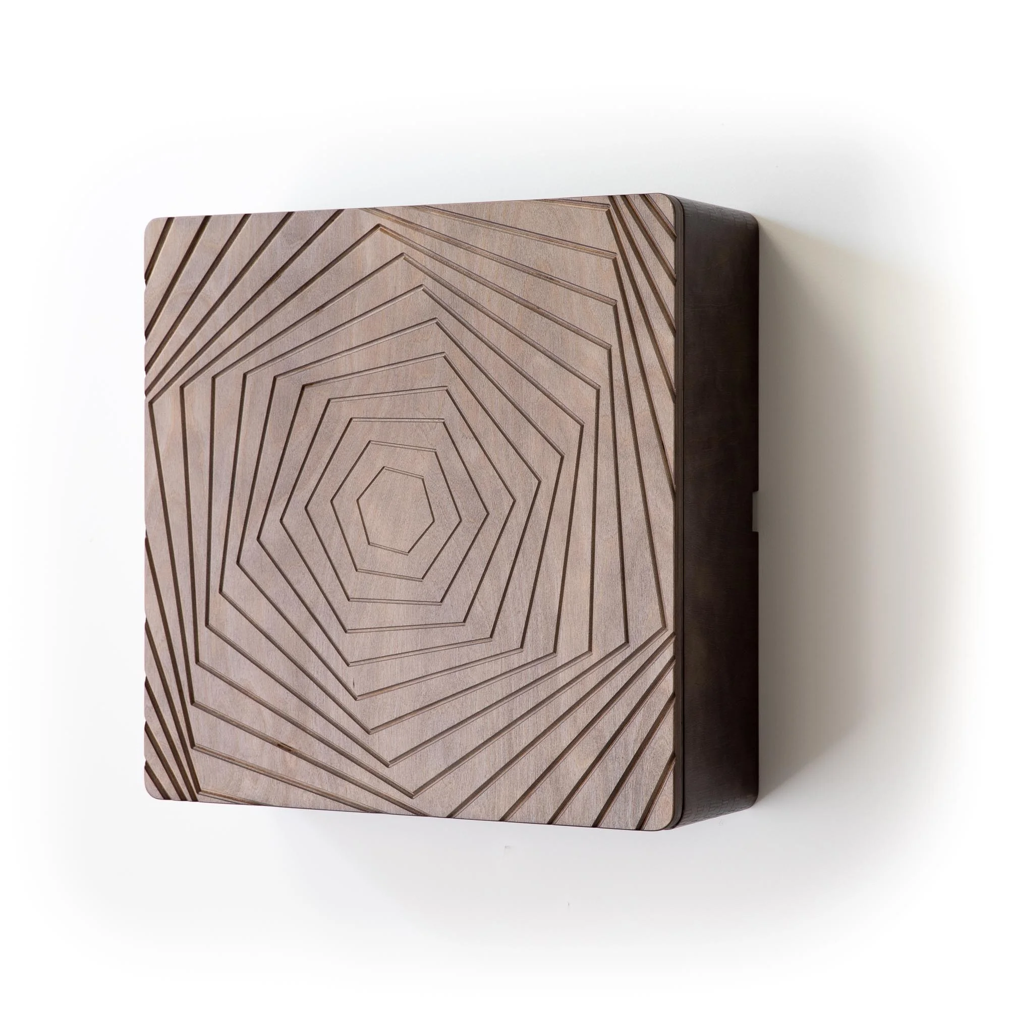 KARVD wall-mounted desk with Hex carved door