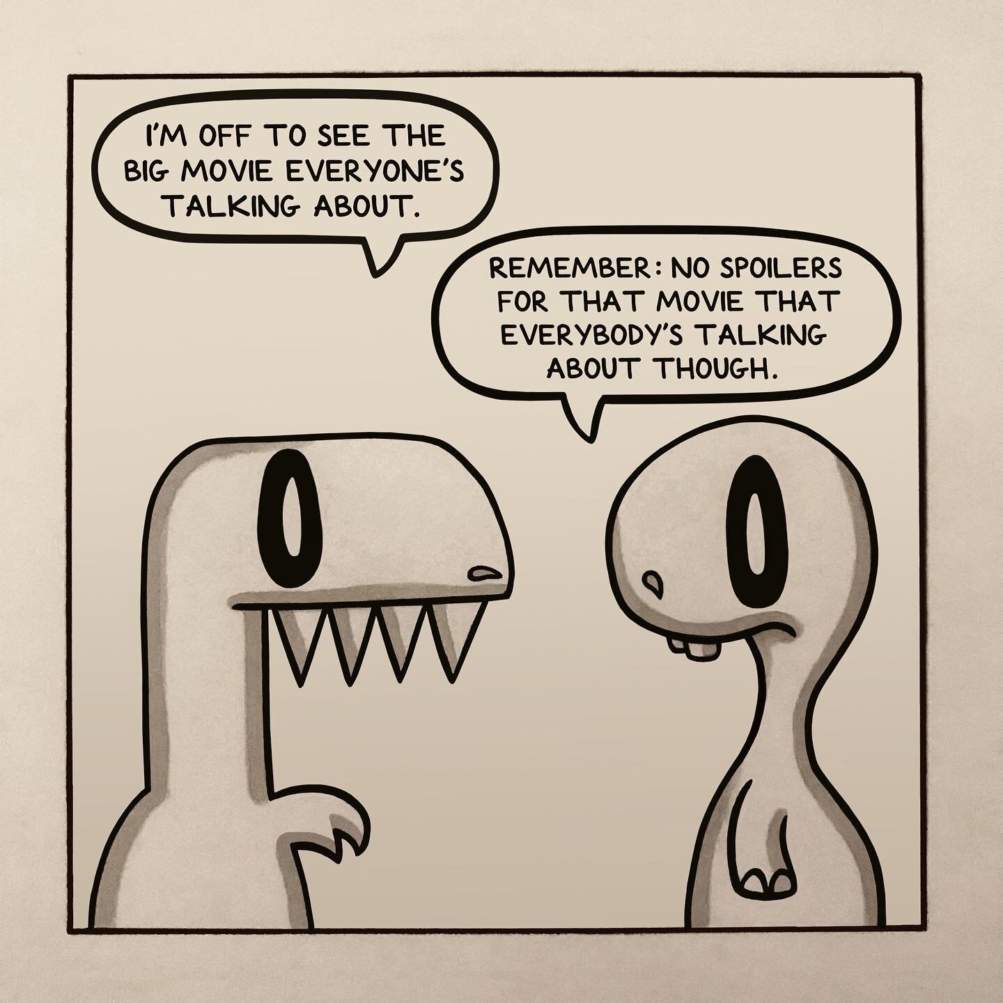 2 Dumb Dinos (Classic) &ldquo;The Big Movie Everyone&rsquo;s Talking About&rdquo; by @nathanhamill &amp; @efilipkowski (Swipe to read the rest of the strip) #2dumbdinos