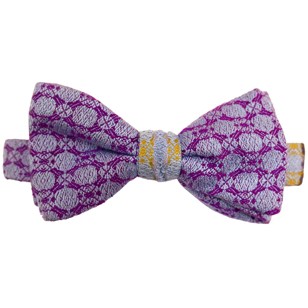 Flowers in the Light - Light Blue and Purple Lavender Handmade Silk Self-tie Bow Tie