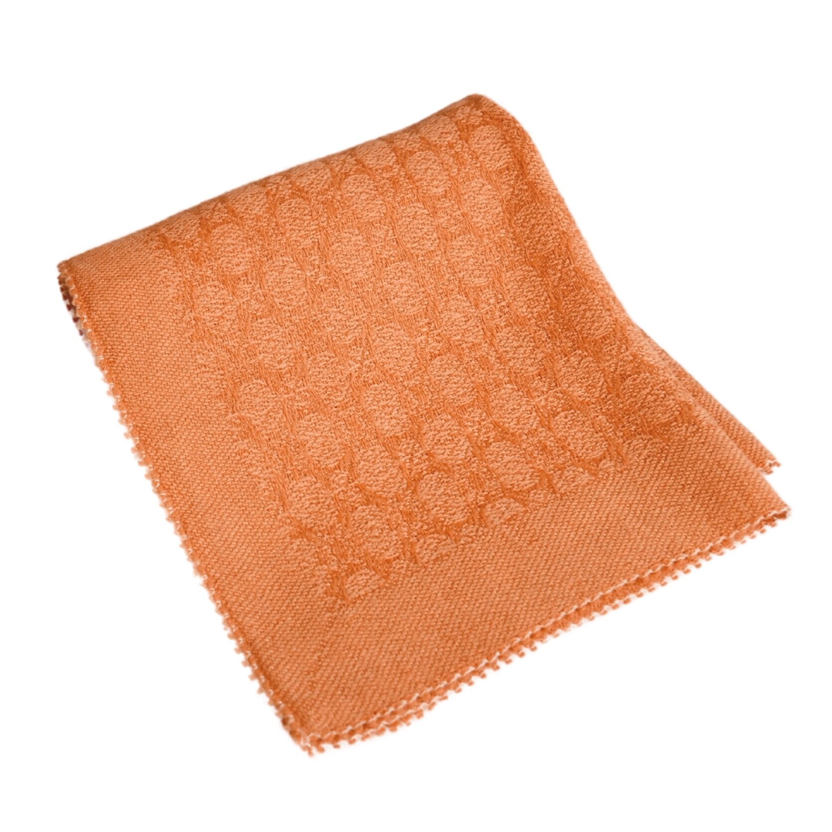 Les Feuilles Mortes No.1 - Orange Silk and Linen Pocket Square
