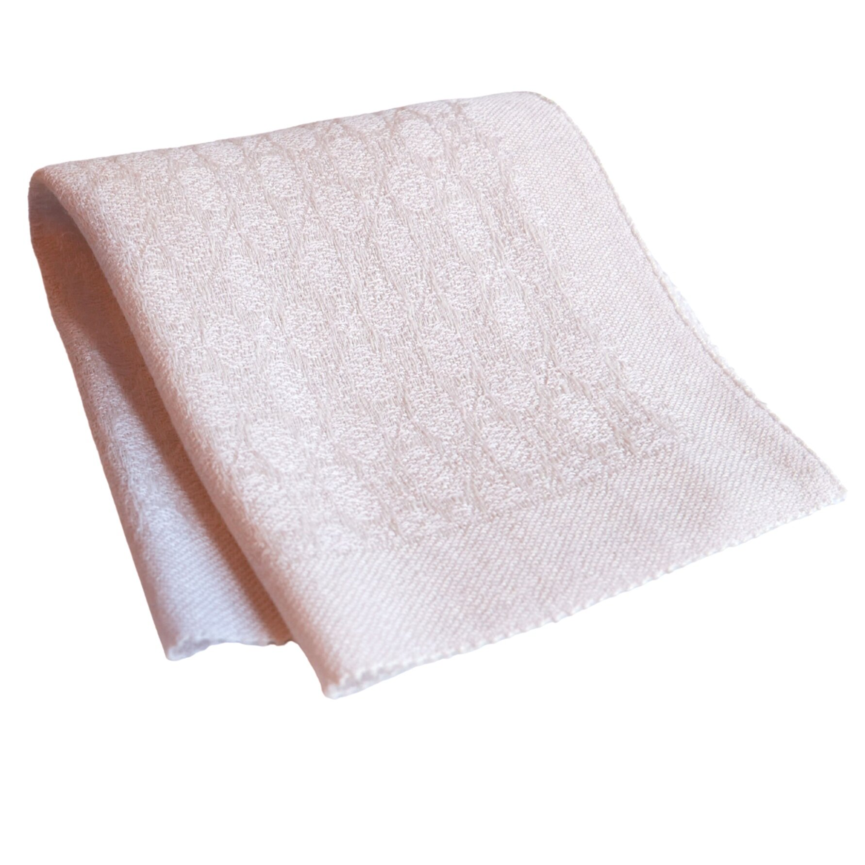 Snow in the Rose Garden - Light Pink Silk and Linen Pocket Square handmade in Dublin, Ireland