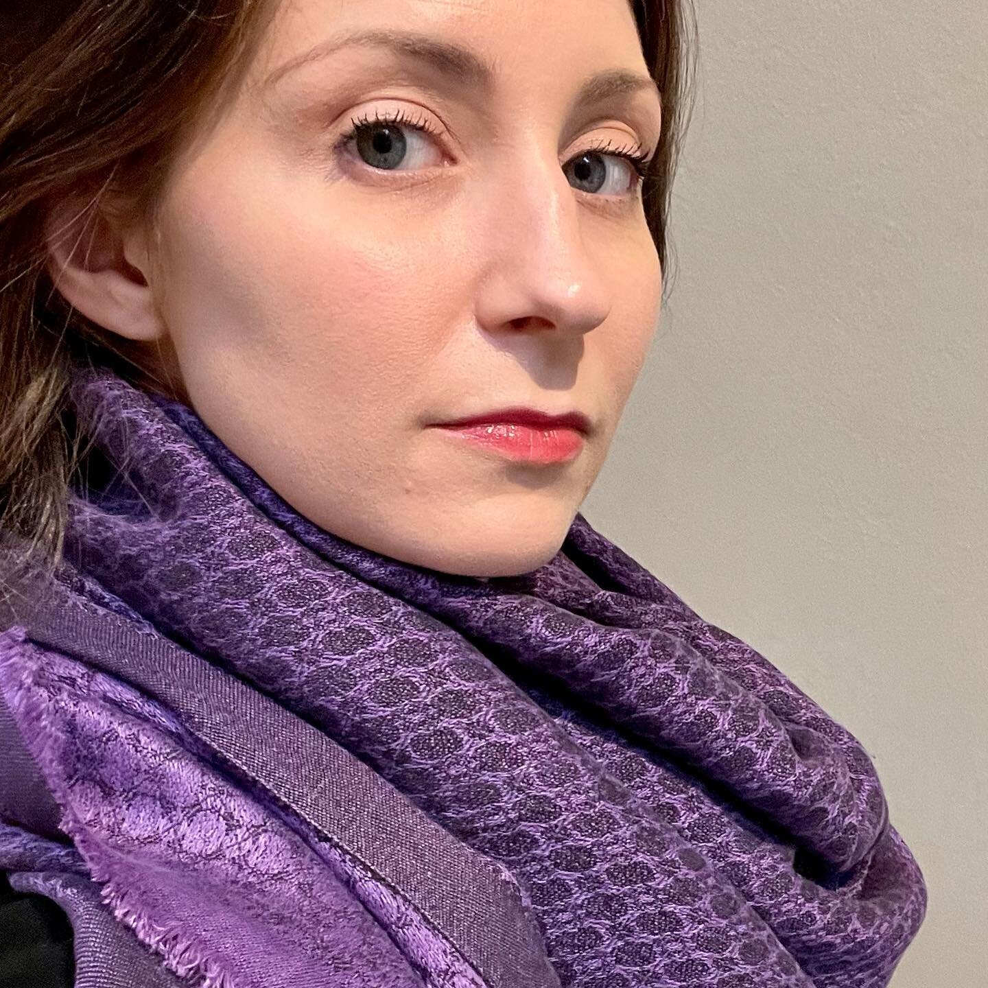 Vibrant scarves for everyone... Flowers in the Dark purple featherweight blanket shawl in ultra fine linen and silk #madelocal #scarflover #irishdesign #giftsforher