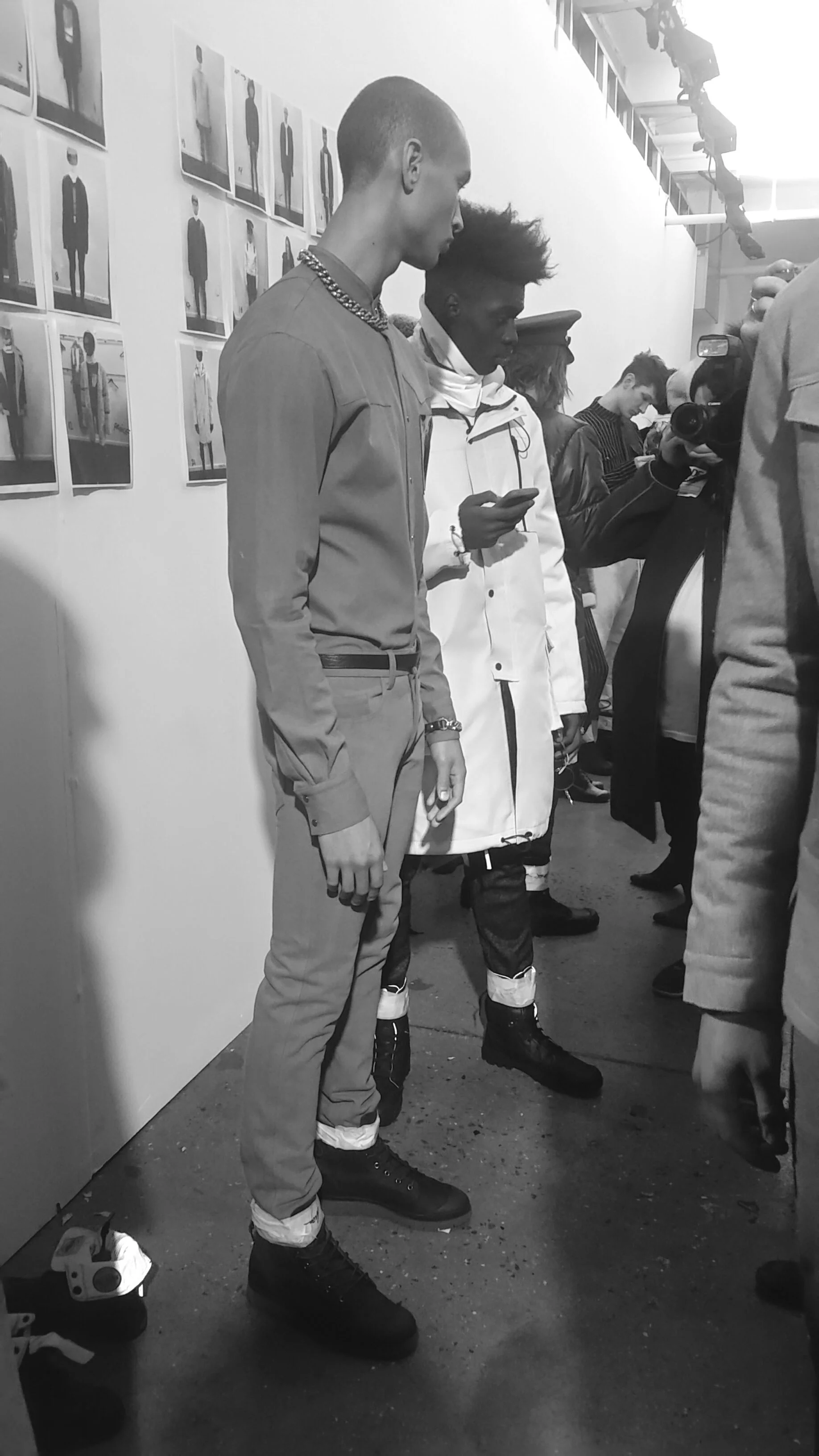 Backstage at the Pyer Moss AW16 show (credit: Kali Brown)