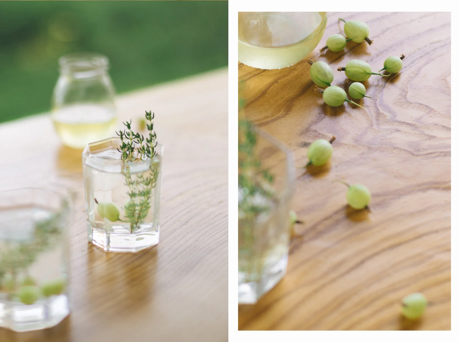 gin z agrestem i syrop z kwiatów bzu