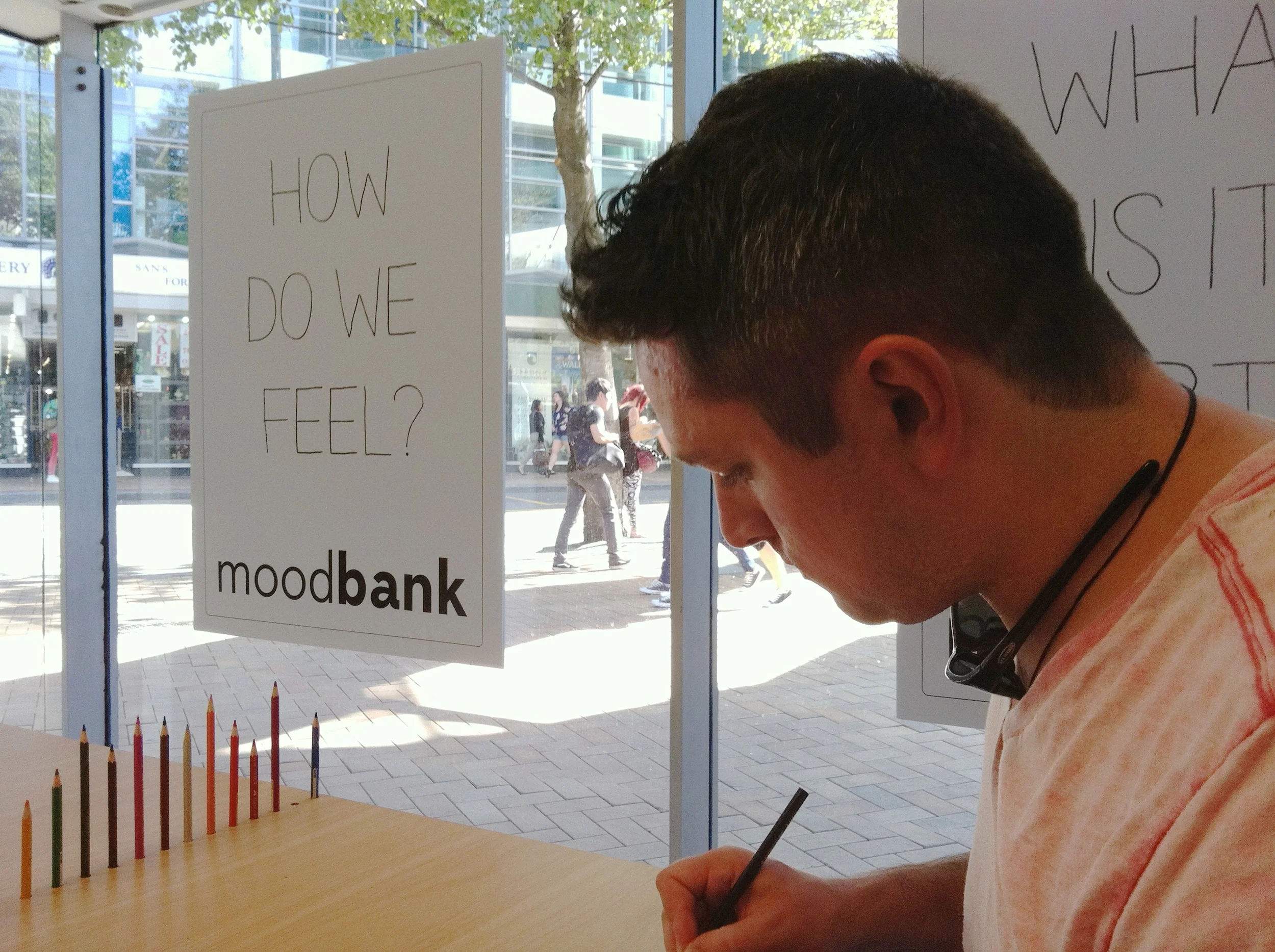 Joe coloring his mood.