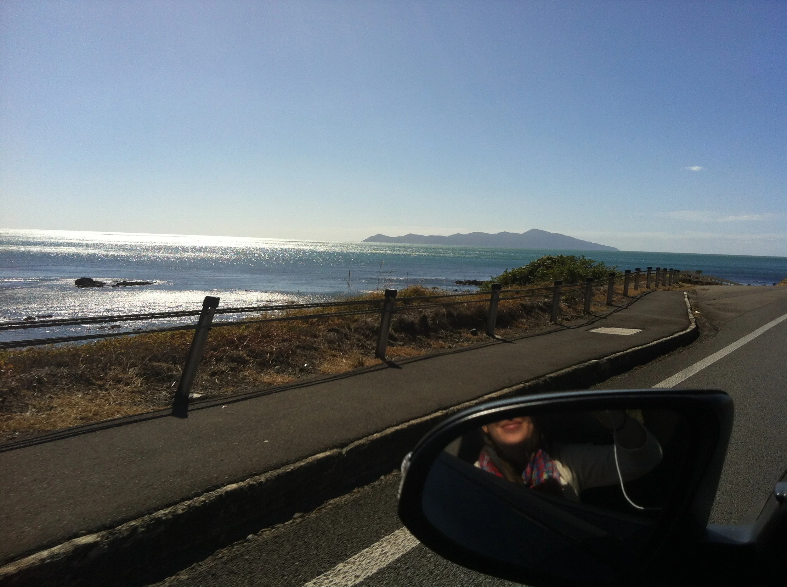 Headed out of Wellington and back to Napier. Looking toward Kapiti Island and the Tasman Sea.