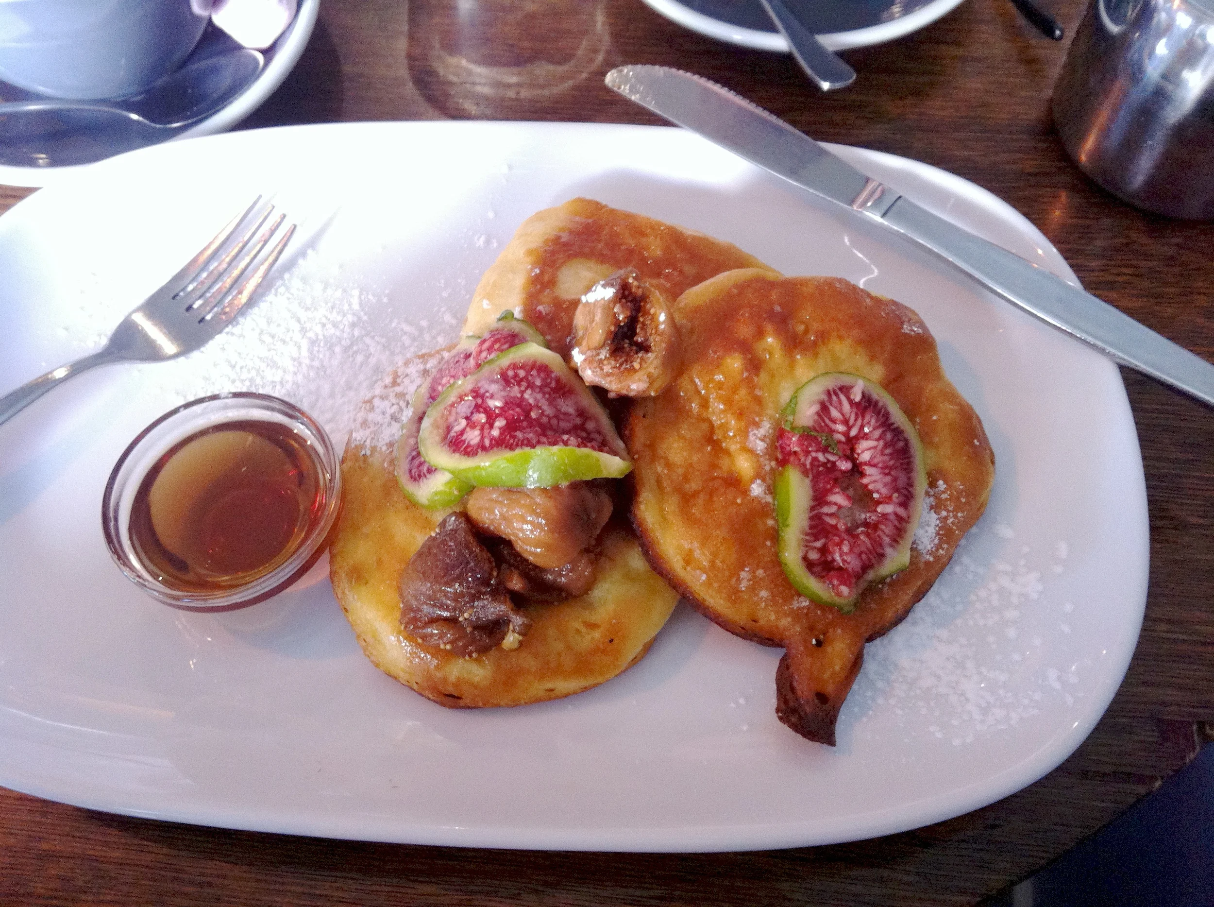 Pancakes with fresh and caramelized figs at Olive. YUM!