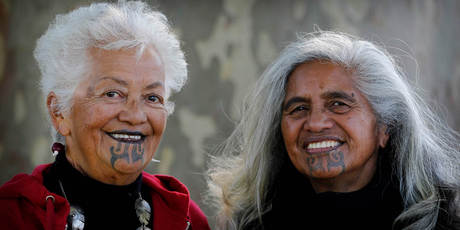 Two Maori women with Ta moko Source