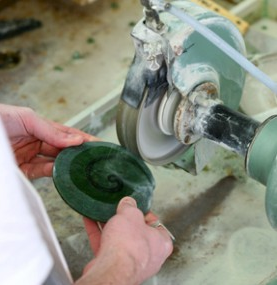 The stones are cut using diamond saws. Source