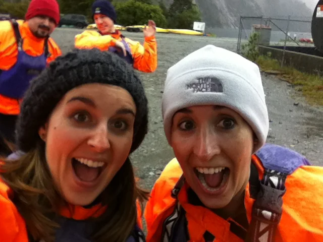 Ashley and I modeling our awesome kayaking getup. Gotta love Jeff in the background swatting sand flies. They were everywhere.