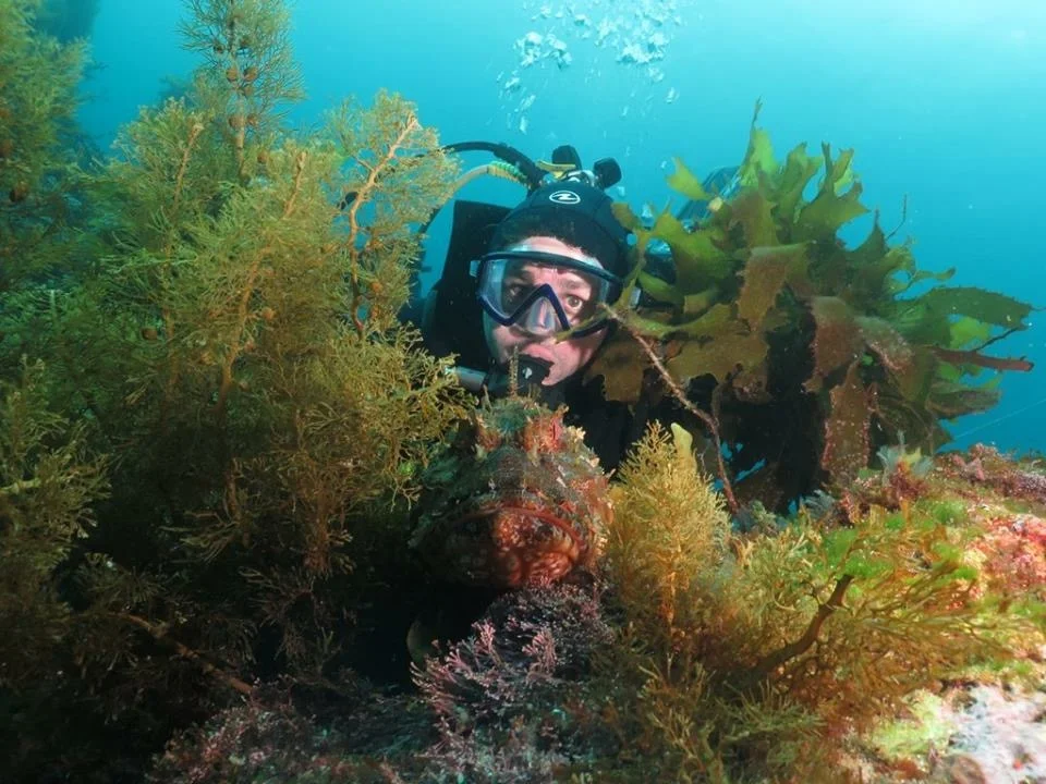 Joe and his friend the scorpion fish.