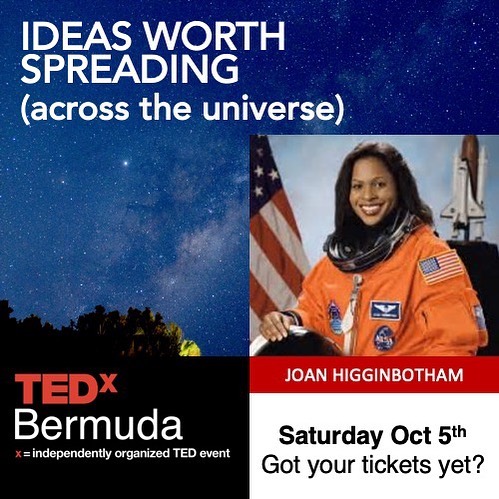 Astronaut Joan Higginbotham will take to the TEDxBermuda stage next Saturday to share her journey to space and beyond. Hear from Joan and 9 other presenters on Saturday Oct. 5th at TEDxBermuda. link for tickets in Bio.
#tedx
#nasa
#bermuda
#outhere
#space
