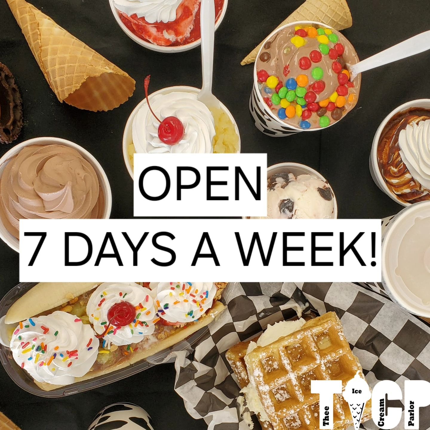 🌞🍦Surprise! Our new hours are Monday-Saturday 12-9 and Sunday 12-8!