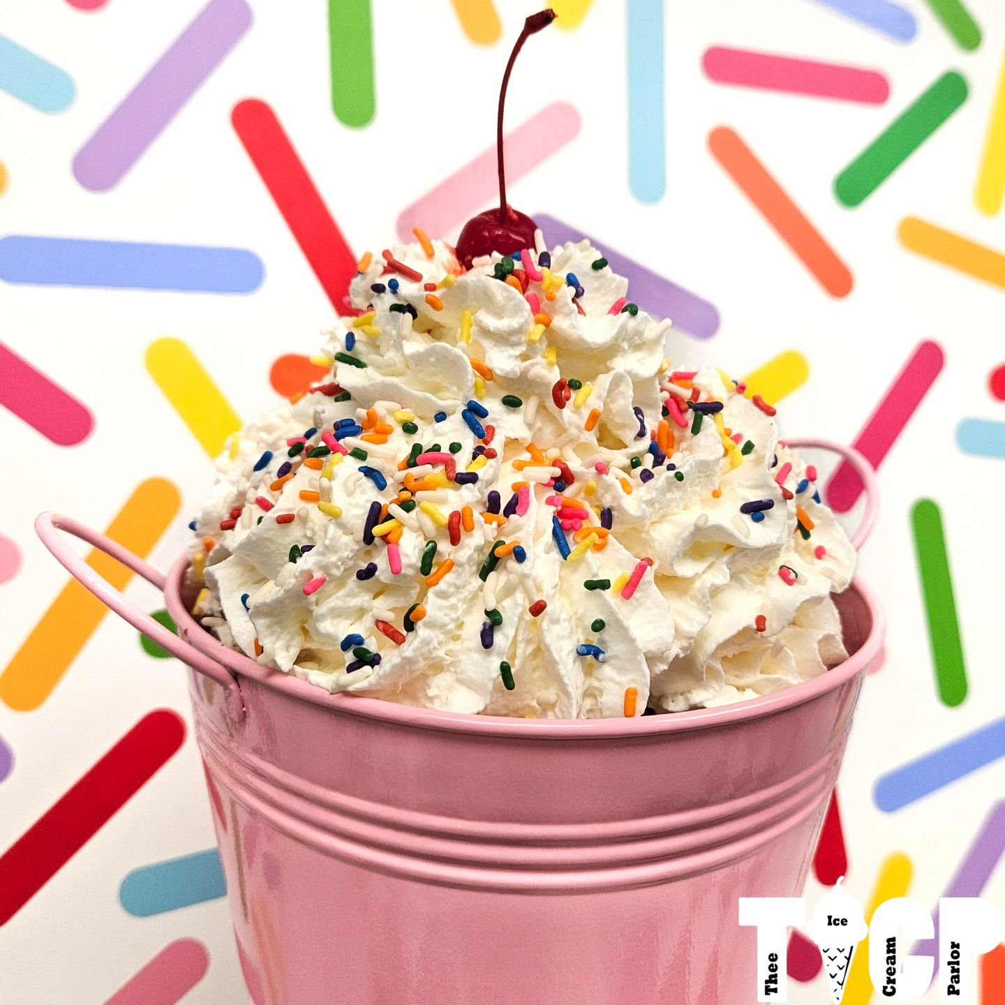 🍦It's National Ice Cream Day! 🍦Do you think you could conquer a Bucket Sundae? It's 10 scoops of ice cream, 3 toppings, hot fudge, and lots of sprinkles, whipped cream and cherries! It's only here for a very limited time! 😋