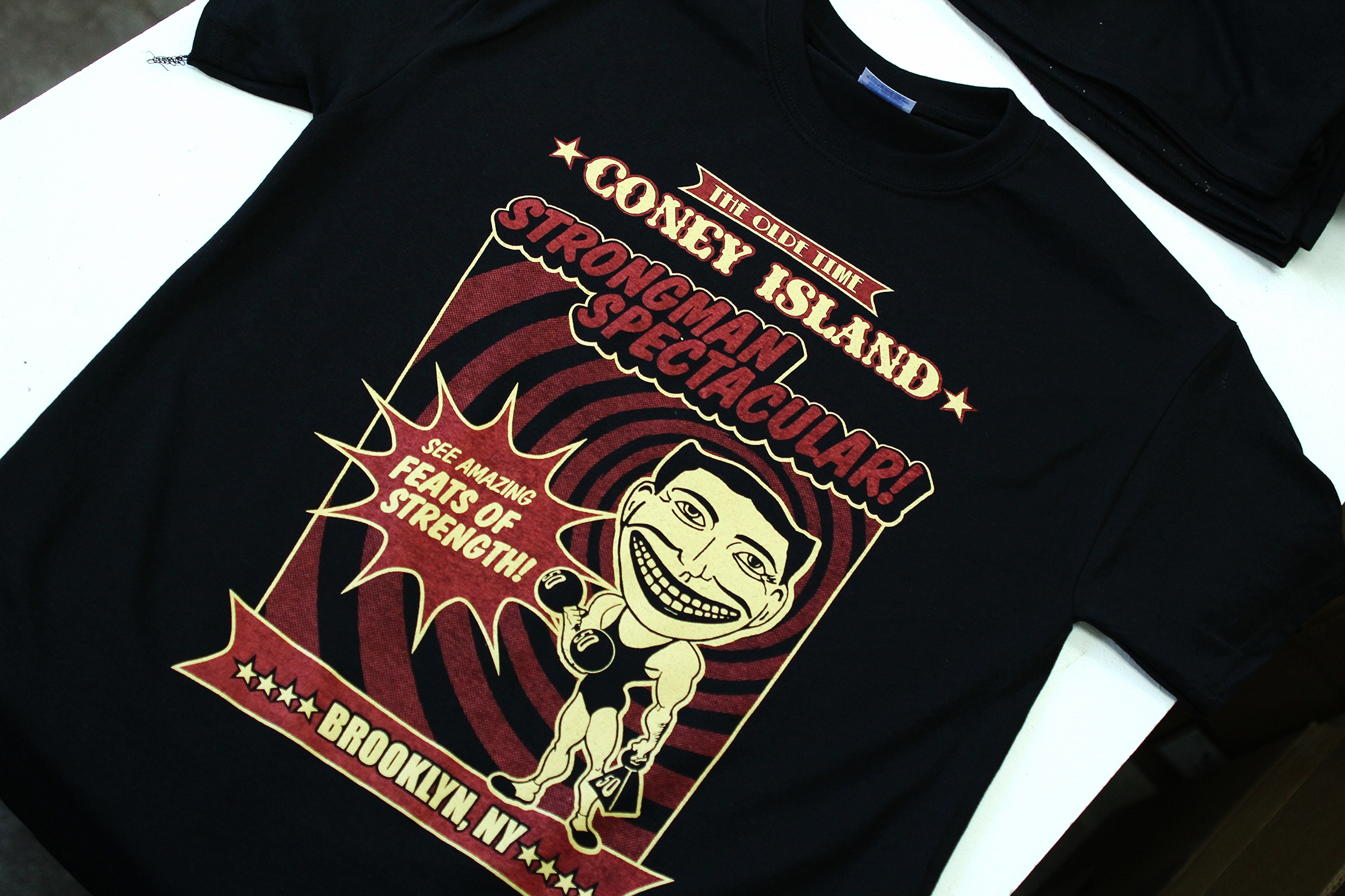 Screen Printing | Strongman Spectacular Shirt | Coney Island, NY
