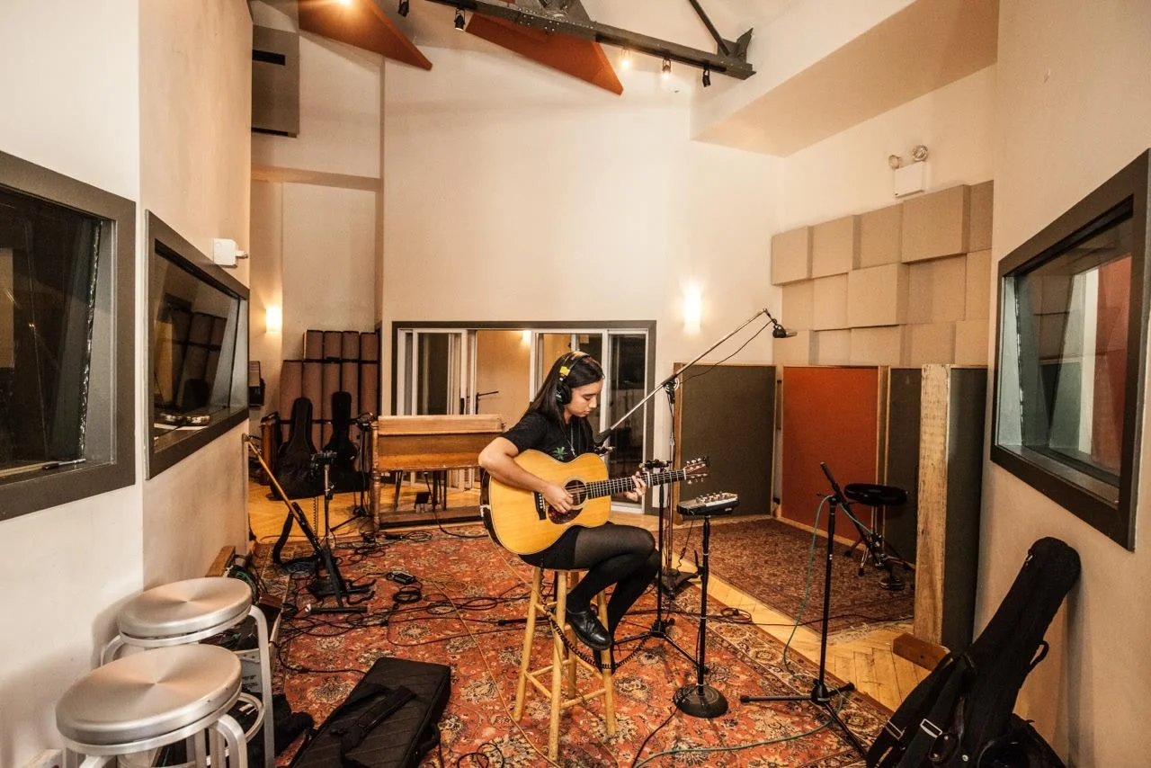 Raye Zaragoza recording in the mezzanine's live room. (Photo: Desmond White)