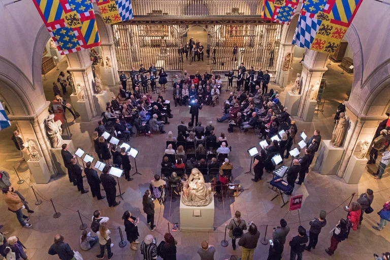 'Canticles of the Holy Wind' performed in the Met’s Medieval Sculpture Hall (Richard Termine for The New York Times)