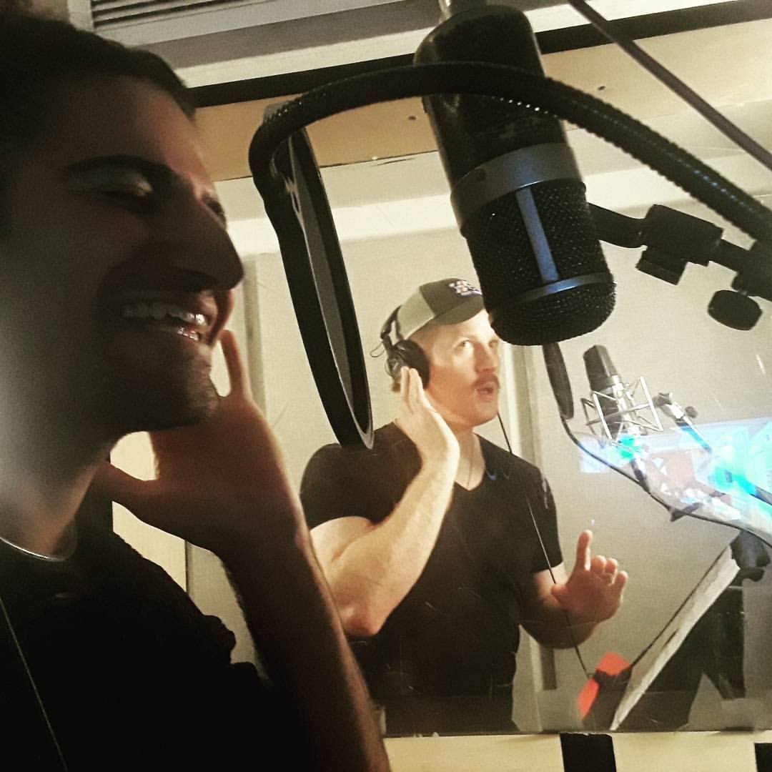  Alex Thomas and Sean Griffin recording vocals for   Merce   at Dubway Studios 