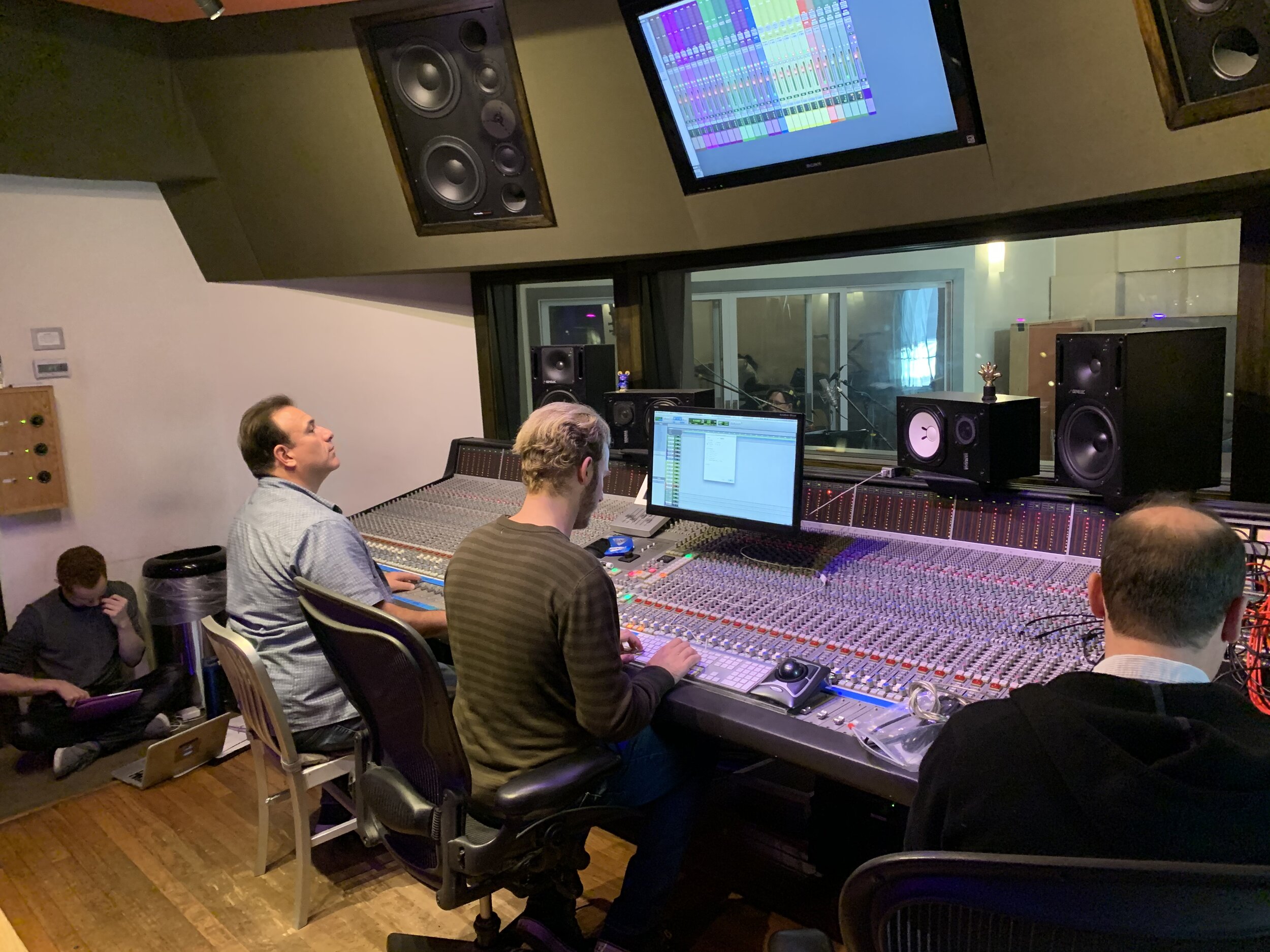 Poe, Castiglione, and the team. Look at all those patch cables on the far right!