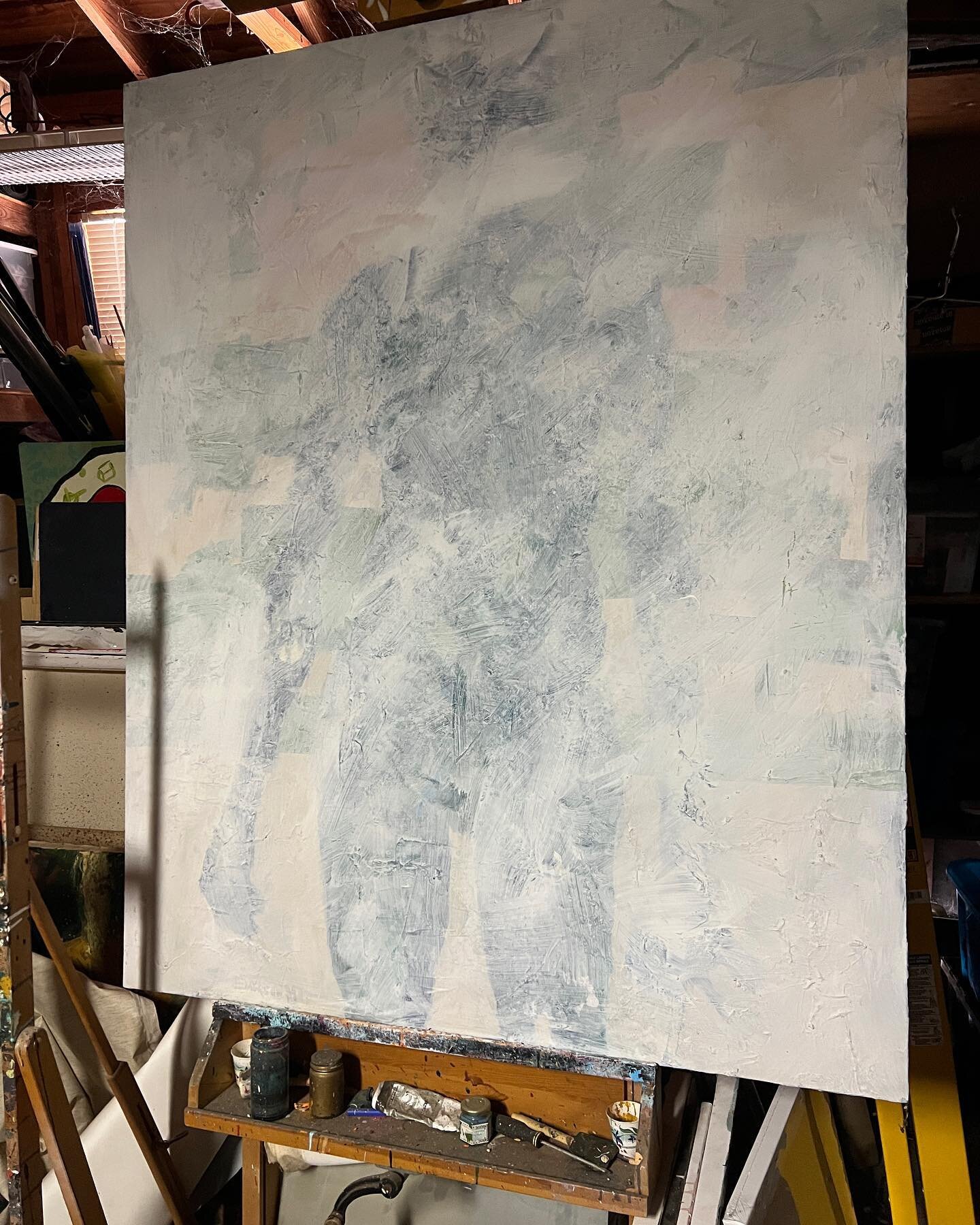 That &ldquo;interesting&rdquo; feeling when you gesso over a painting on a $500 canvas only to remember in the middle of the night that the background was all done in oil paint. 
Not happy is putting it mildly.