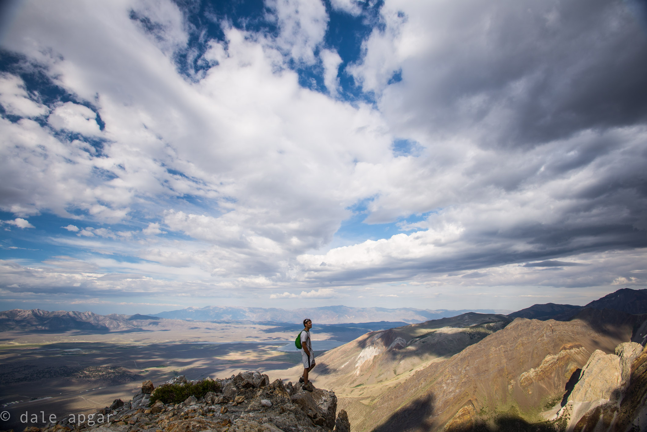 Robb enjoys the rare cloud cover keeping the sky company while descending Laurel Mountain