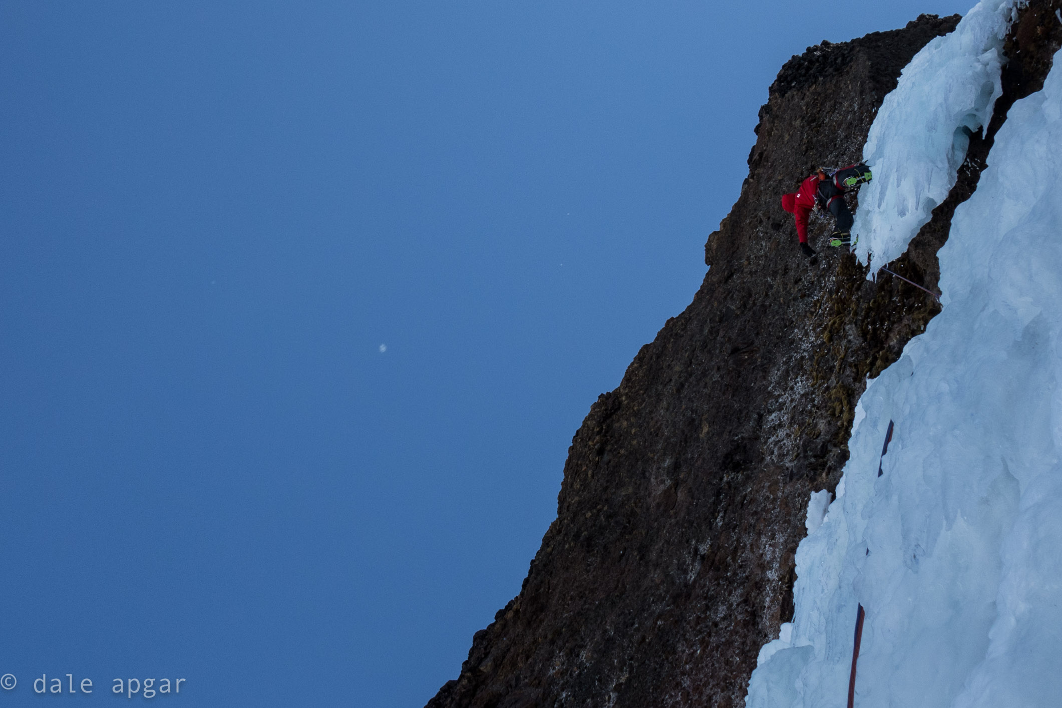 Jeffrey taking on the crux dagger