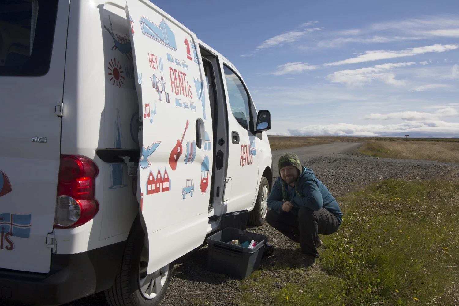 Scott making roadside coffee. One of the perks of having a campervan rental.