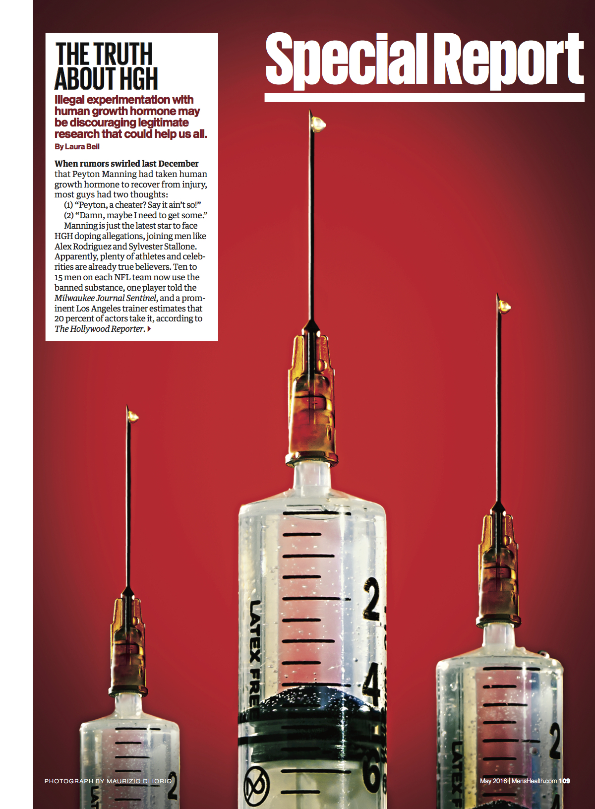   The Truth about HGH  for  Men's Health (May 2016 Issue)  