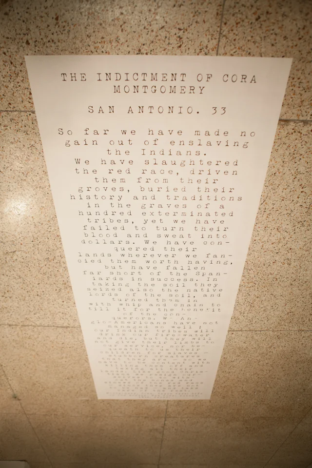 The Indictment of Cora Montgomery. 2014. Performance. Museo Guadalupe