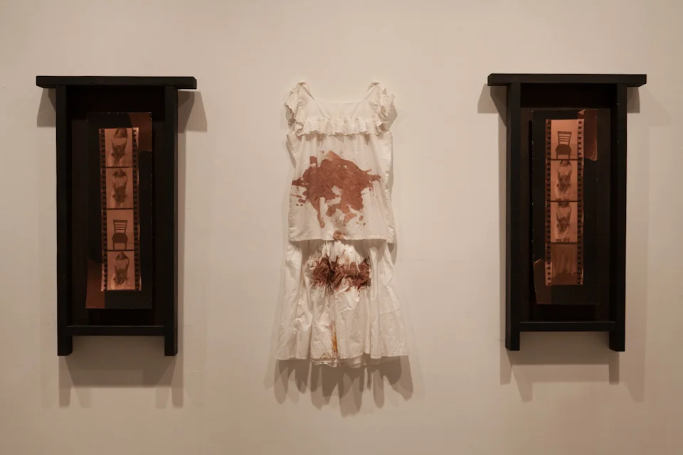 The Indictment of Cora Montgomery. 2015. Exhibit and installation. 35mm photos printed on GSM330 paper. Guadalupe Cultural Arts Center