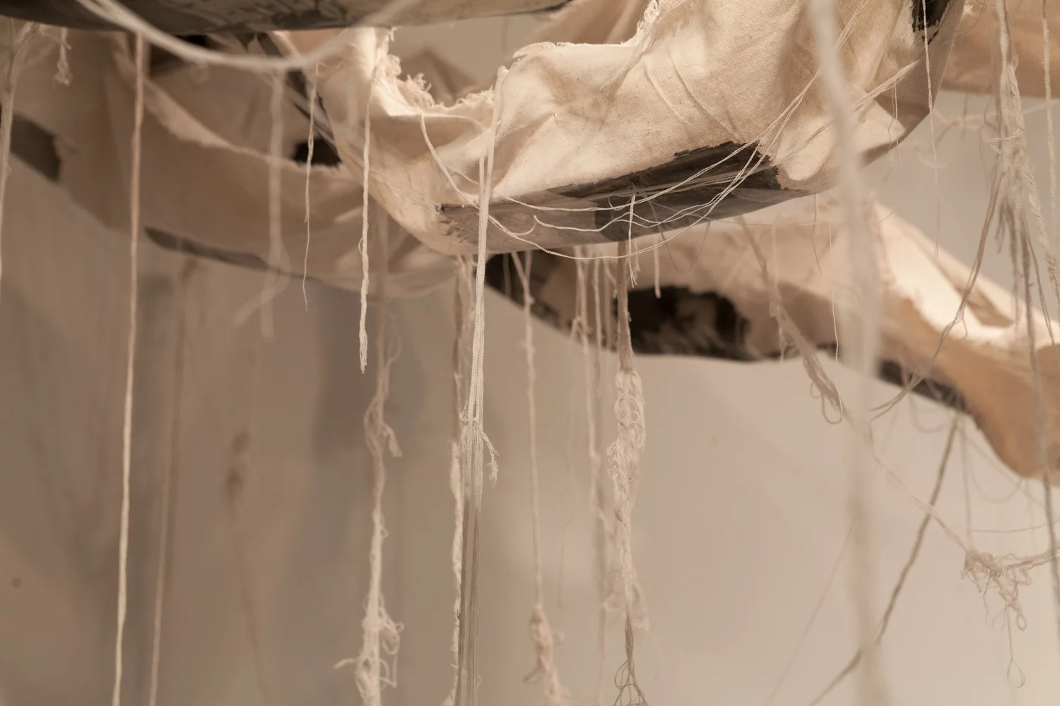 "My Well, My Stream, The River," 2016, performance installation. chair, canvas, medium gel, photograph. Studio 111
